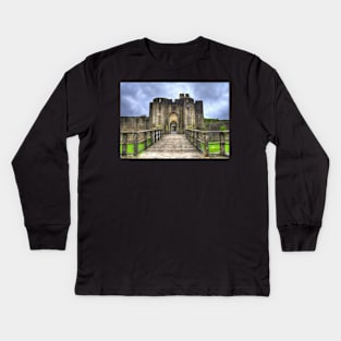 Caerphilly Castle Gatehouse in South Wales Kids Long Sleeve T-Shirt